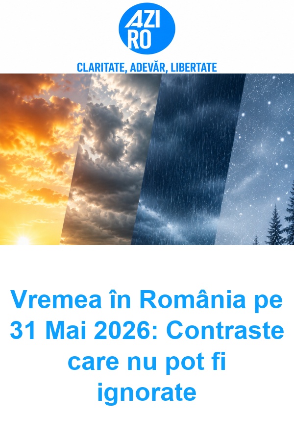 Vremea în România pe 31 Mai 2026: Contraste care nu pot fi ignorate