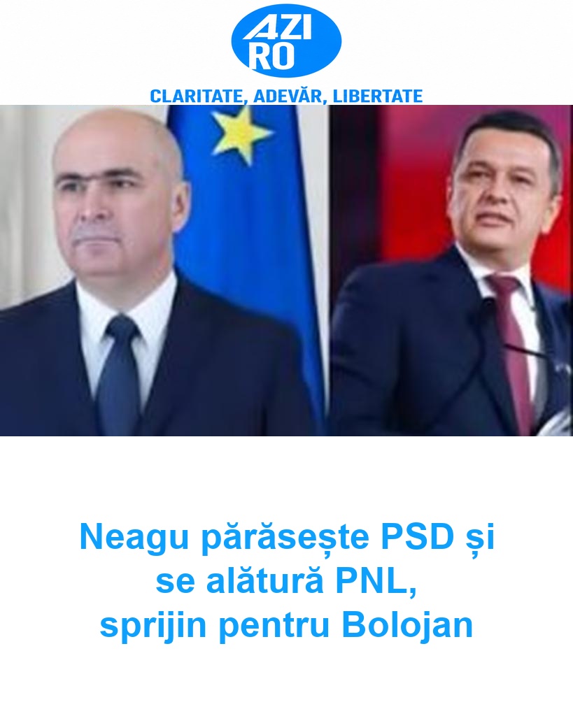 Neagu părăsește PSD și se alătură PNL, sprijin pentru Bolojan
