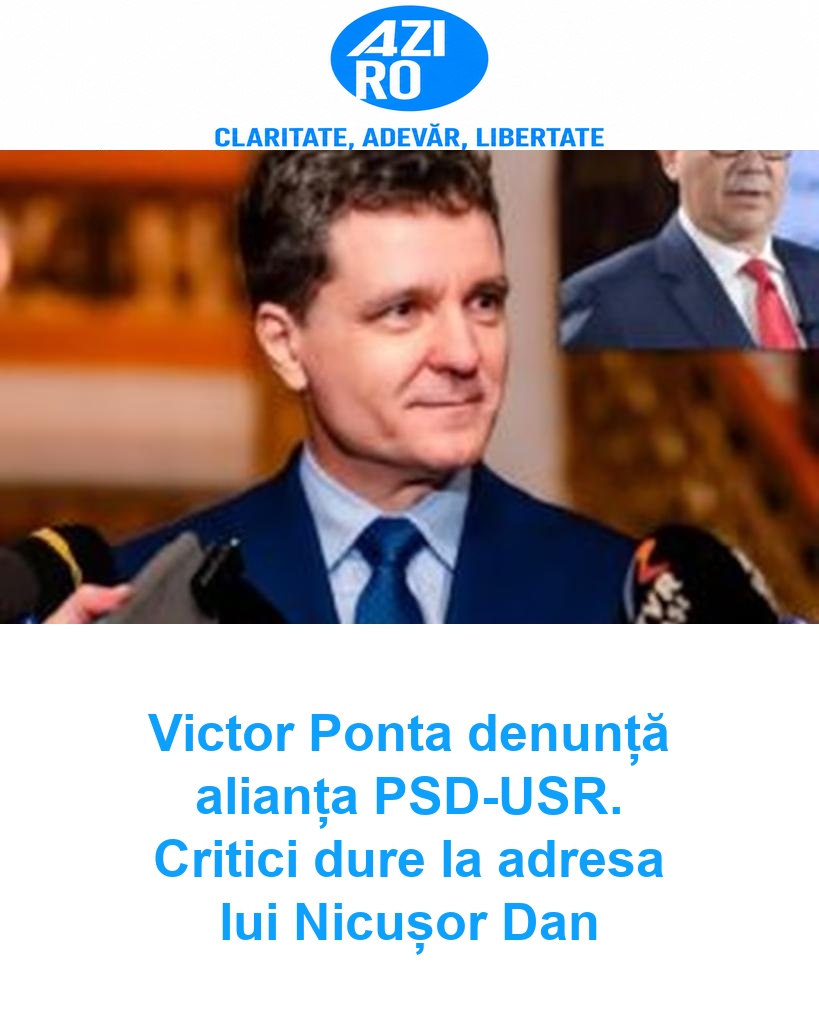 Victor Ponta denunță alianța PSD-USR. Critici dure la adresa lui Nicușor Dan