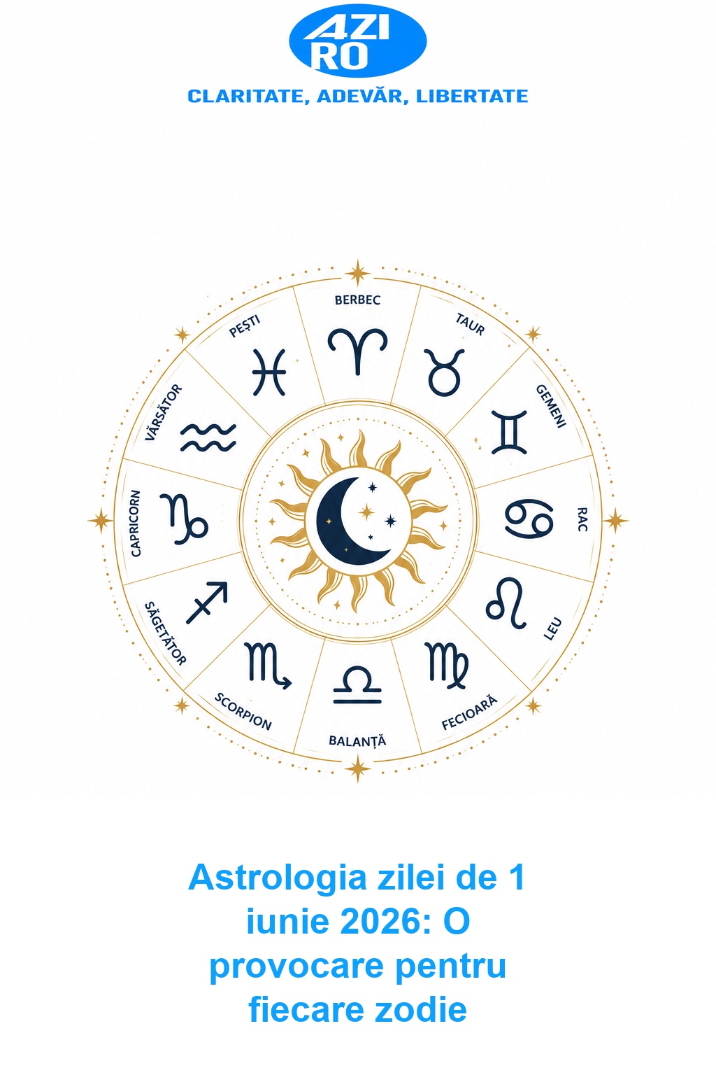 Astrologia zilei de 1 iunie 2026: O provocare pentru fiecare zodie