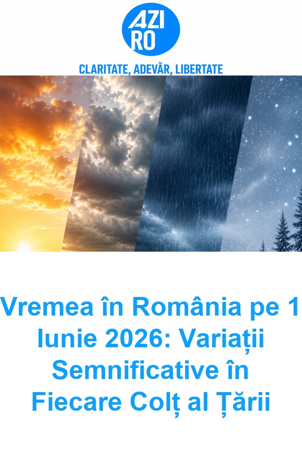Vremea în România pe 1 Iunie 2026: Variații Semnificative în Fiecare Colț al Țării