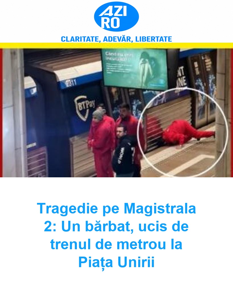 Tragedie pe Magistrala 2: Un bărbat, ucis de trenul de metrou la Piața Unirii