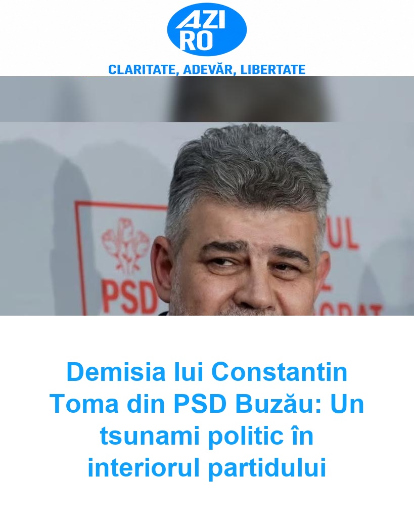 Demisia lui Constantin Toma din PSD Buzău: Un tsunami politic în interiorul partidului