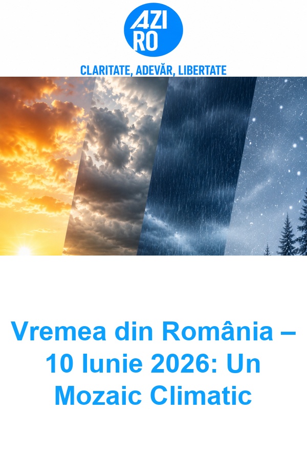 Vremea din România – 10 Iunie 2026: Un Mozaic Climatic