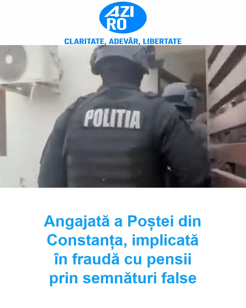 Angajată a Poștei din Constanța, implicată în fraudă cu pensii prin semnături false