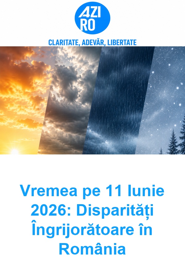 Vremea pe 11 Iunie 2026: Disparități Îngrijorătoare în România