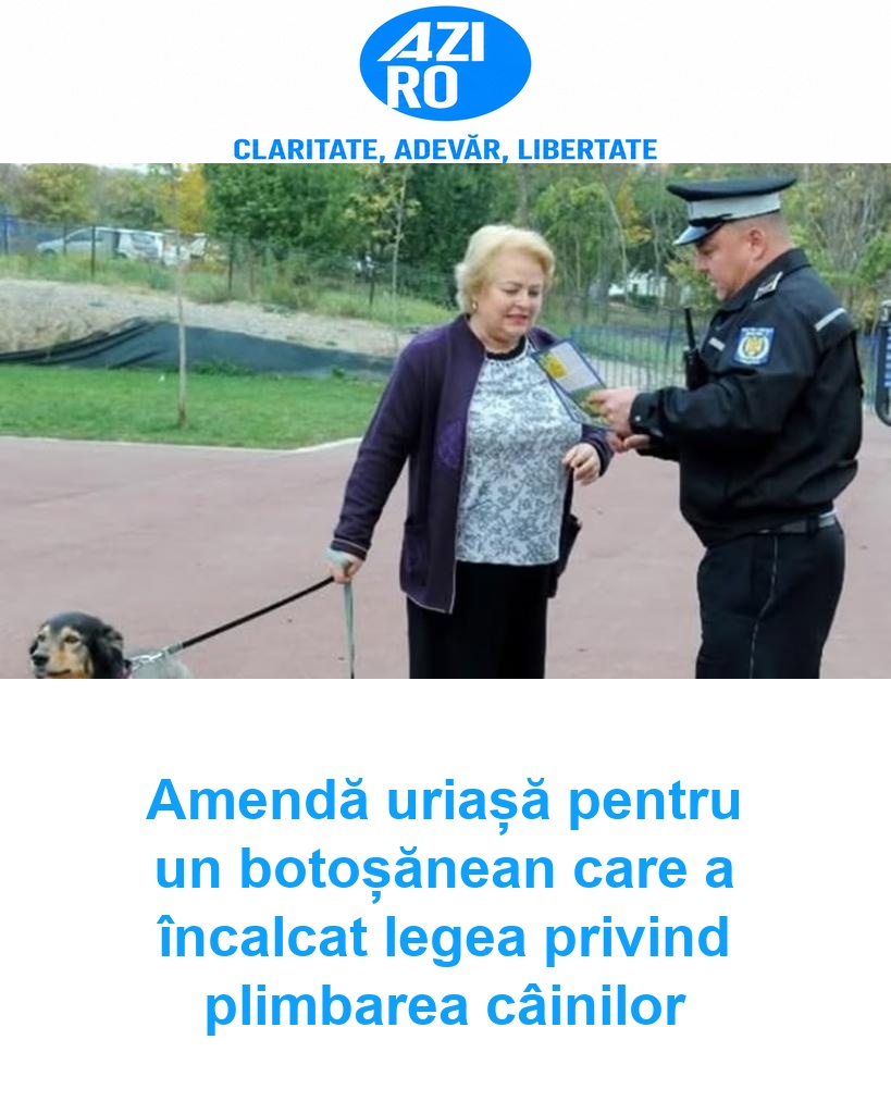 Amendă uriașă pentru un botoșănean care a încalcat legea privind plimbarea câinilor