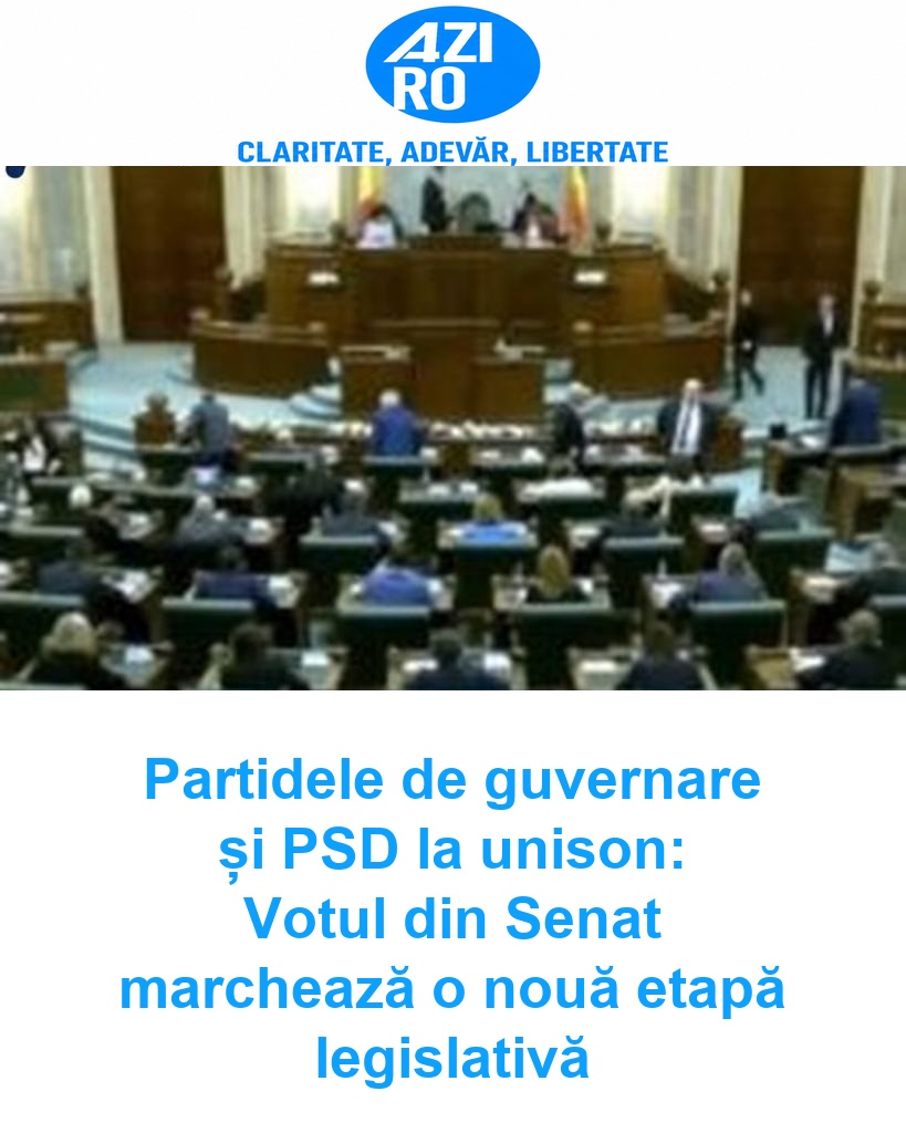 Partidele de guvernare și PSD la unison: Votul din Senat marchează o nouă etapă legislativă