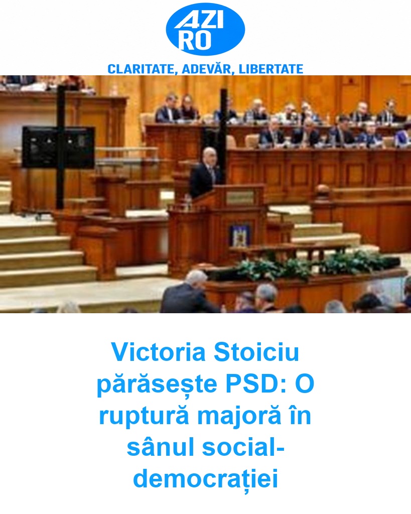 Victoria Stoiciu părăsește PSD: O ruptură majoră în sânul social-democrației