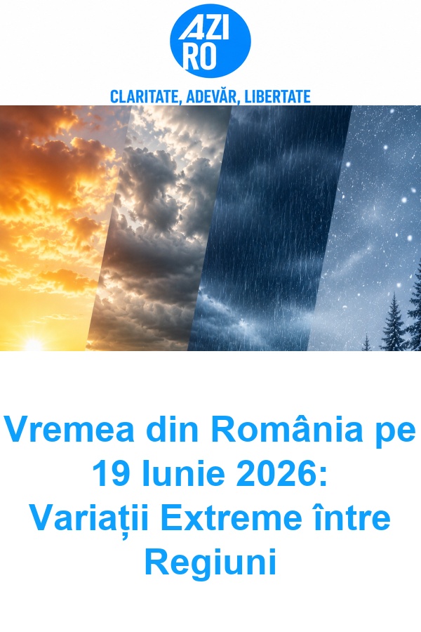 Vremea din România pe 19 Iunie 2026: Variații Extreme între Regiuni
