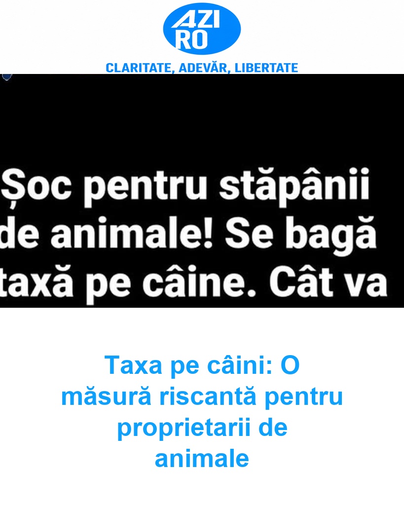 Taxa pe câini: O măsură riscantă pentru proprietarii de animale