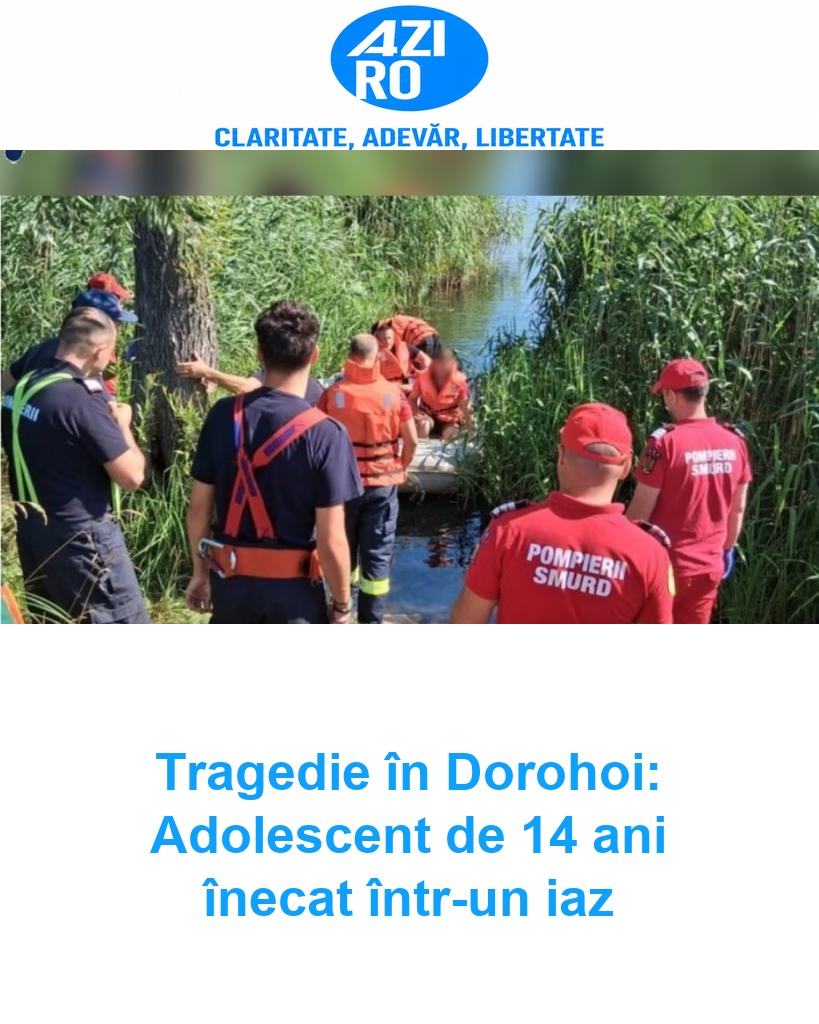 Tragedie în Dorohoi: Adolescent de 14 ani înecat într-un iaz