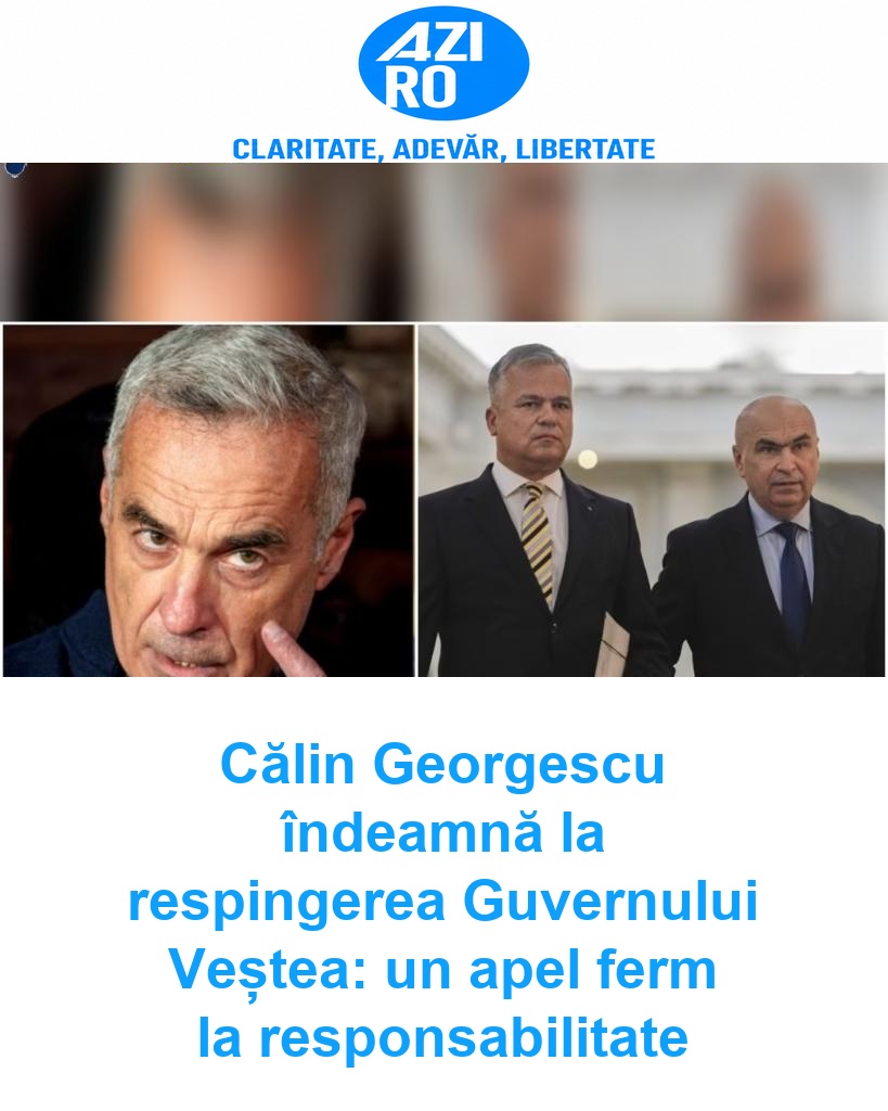 Călin Georgescu îndeamnă la respingerea Guvernului Veștea: un apel ferm la responsabilitate