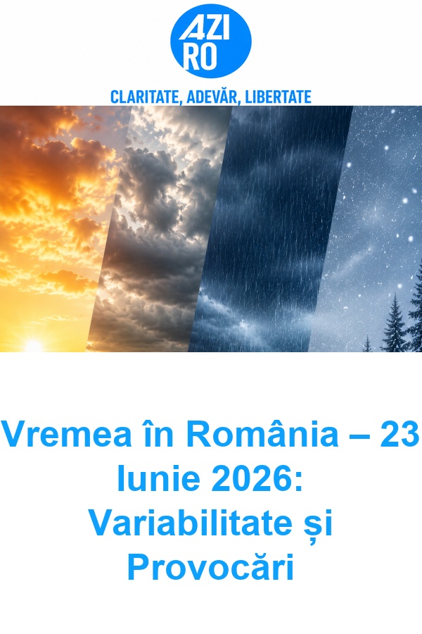 Vremea în România – 23 Iunie 2026: Variabilitate și Provocări