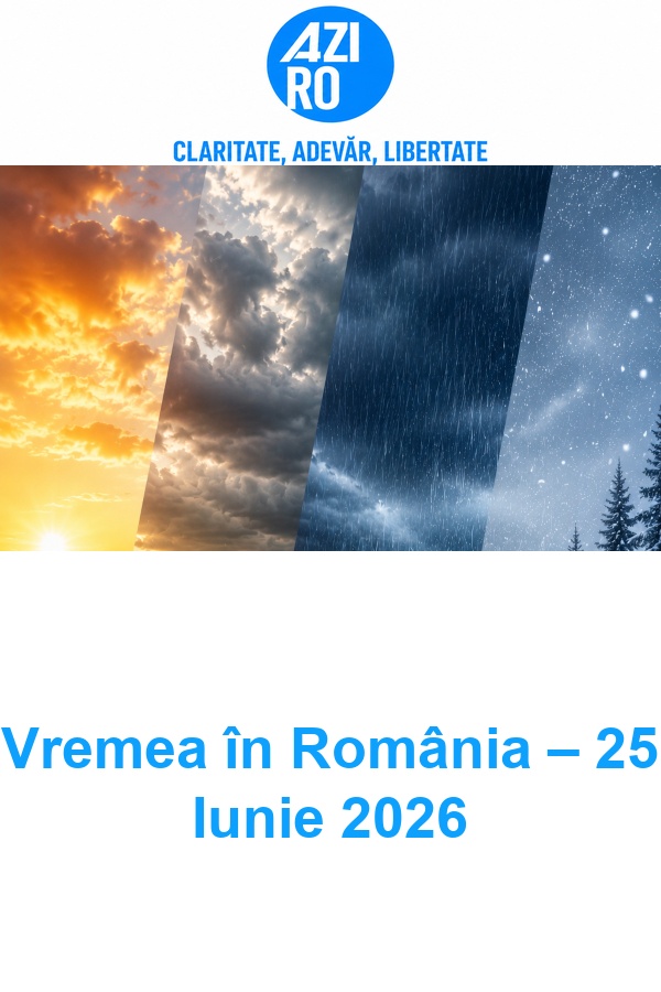 Vremea în România – 25 Iunie 2026
