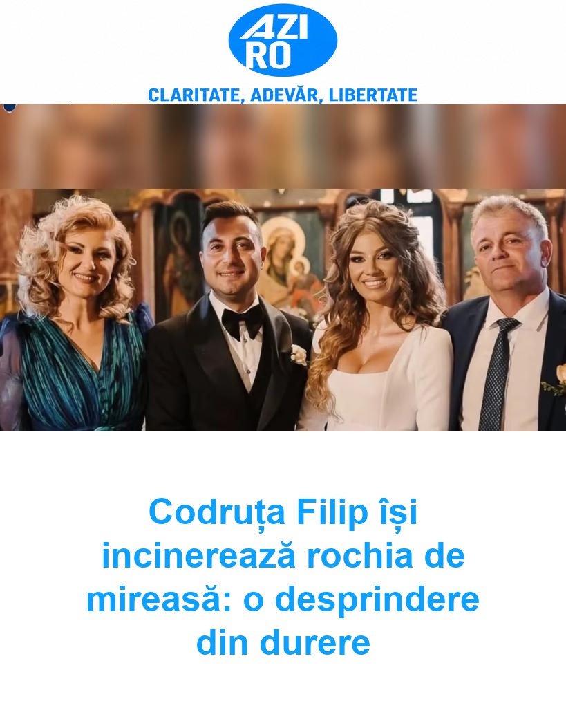 Codruța Filip își incinerează rochia de mireasă: o desprindere din durere