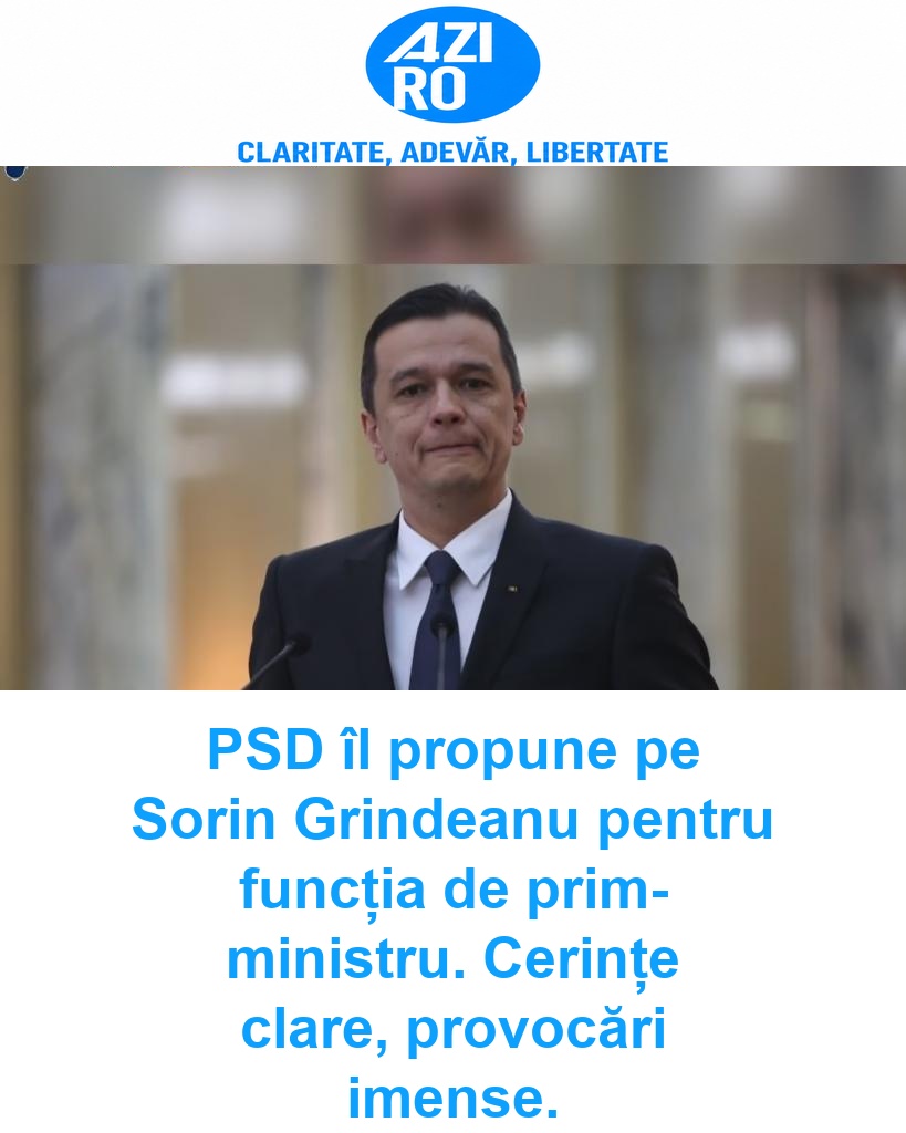 PSD îl propune pe Sorin Grindeanu pentru funcția de prim-ministru. Cerințe clare, provocări imense.