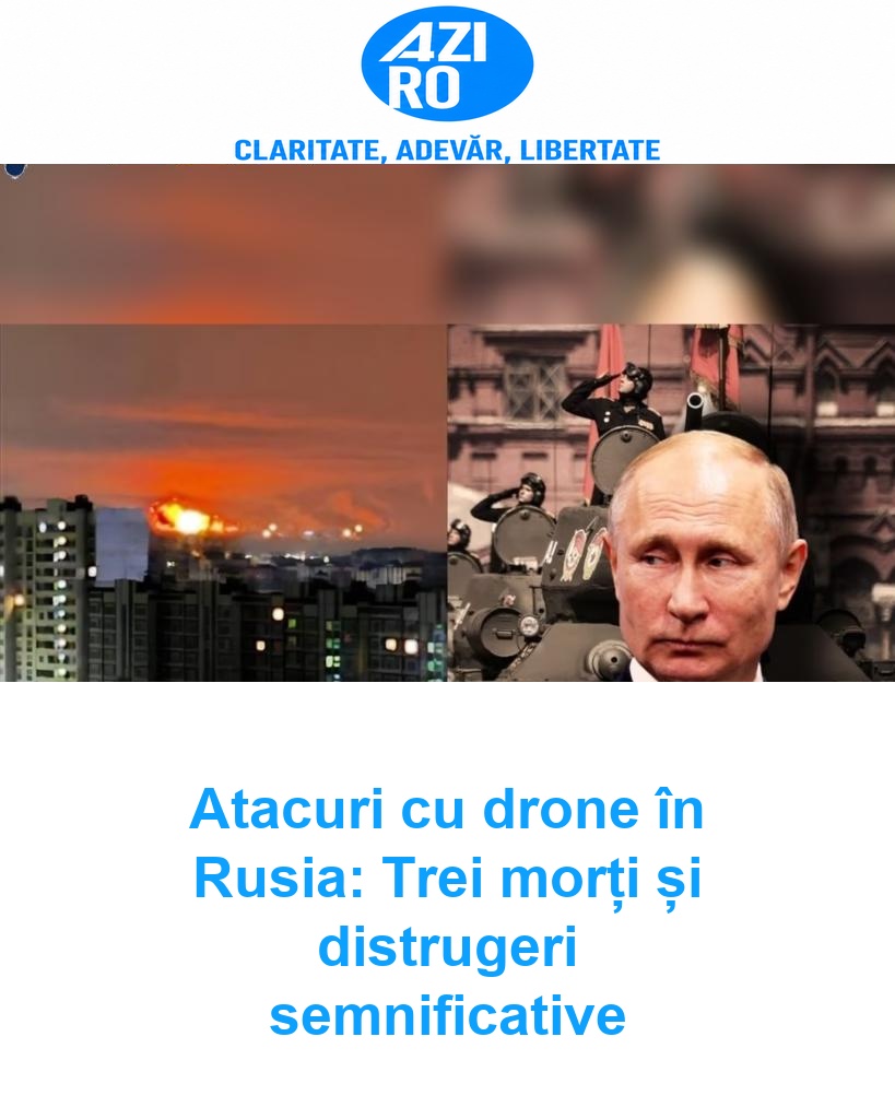 Atacuri cu drone în Rusia: Trei morți și distrugeri semnificative