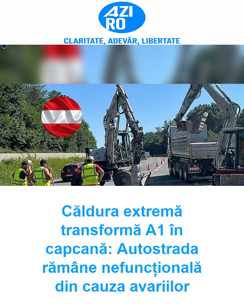 Căldura extremă transformă A1 în capcană: Autostrada rămâne nefuncțională din cauza avariilor