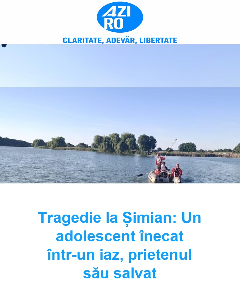 Tragedie la Șimian: Un adolescent înecat într-un iaz, prietenul său salvat