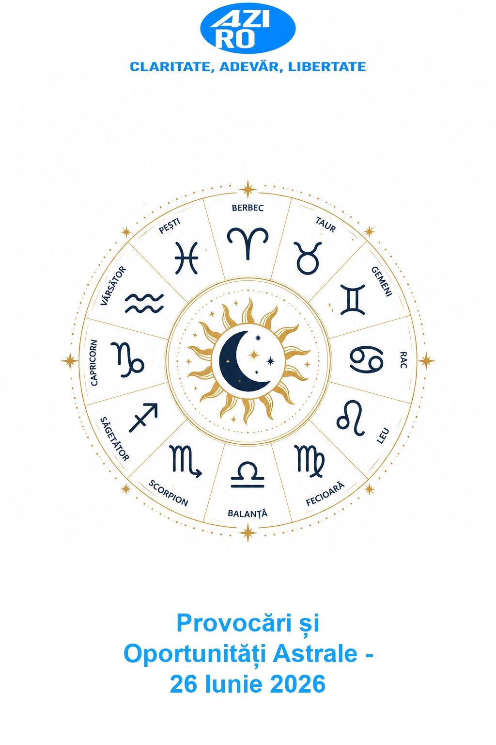 Provocări și Oportunități Astrale – 26 Iunie 2026