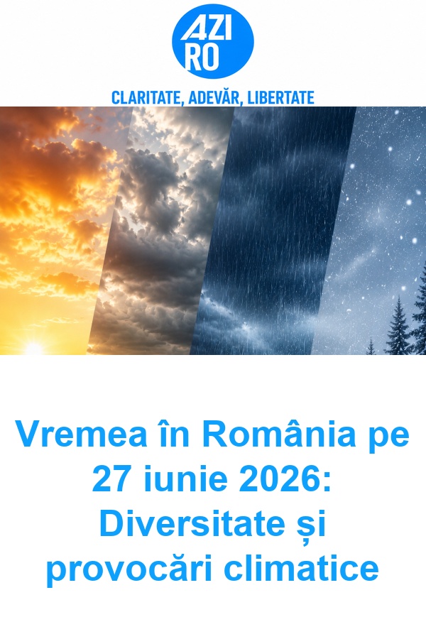 Vremea în România pe 27 iunie 2026: Diversitate și provocări climatice
