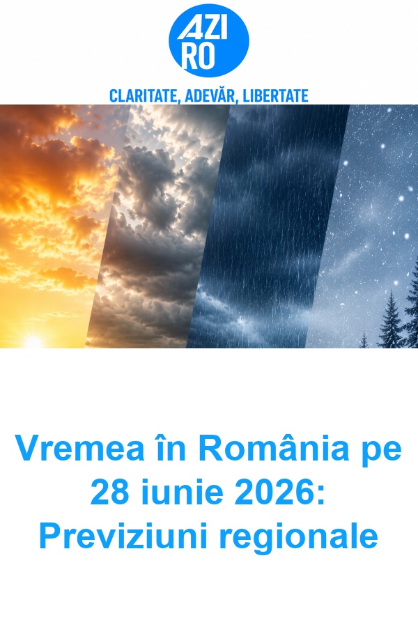 Vremea în România pe 28 iunie 2026: Previziuni regionale