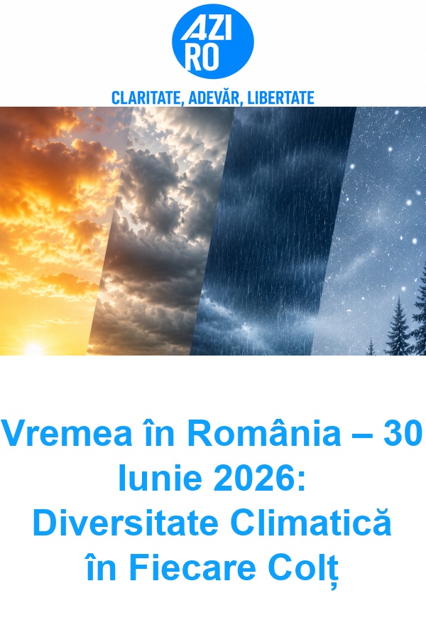 Vremea în România – 30 Iunie 2026: Diversitate Climatică în Fiecare Colț