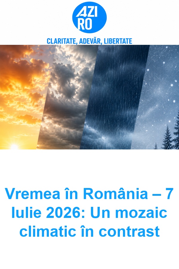 Vremea în România – 7 Iulie 2026: Un mozaic climatic în contrast