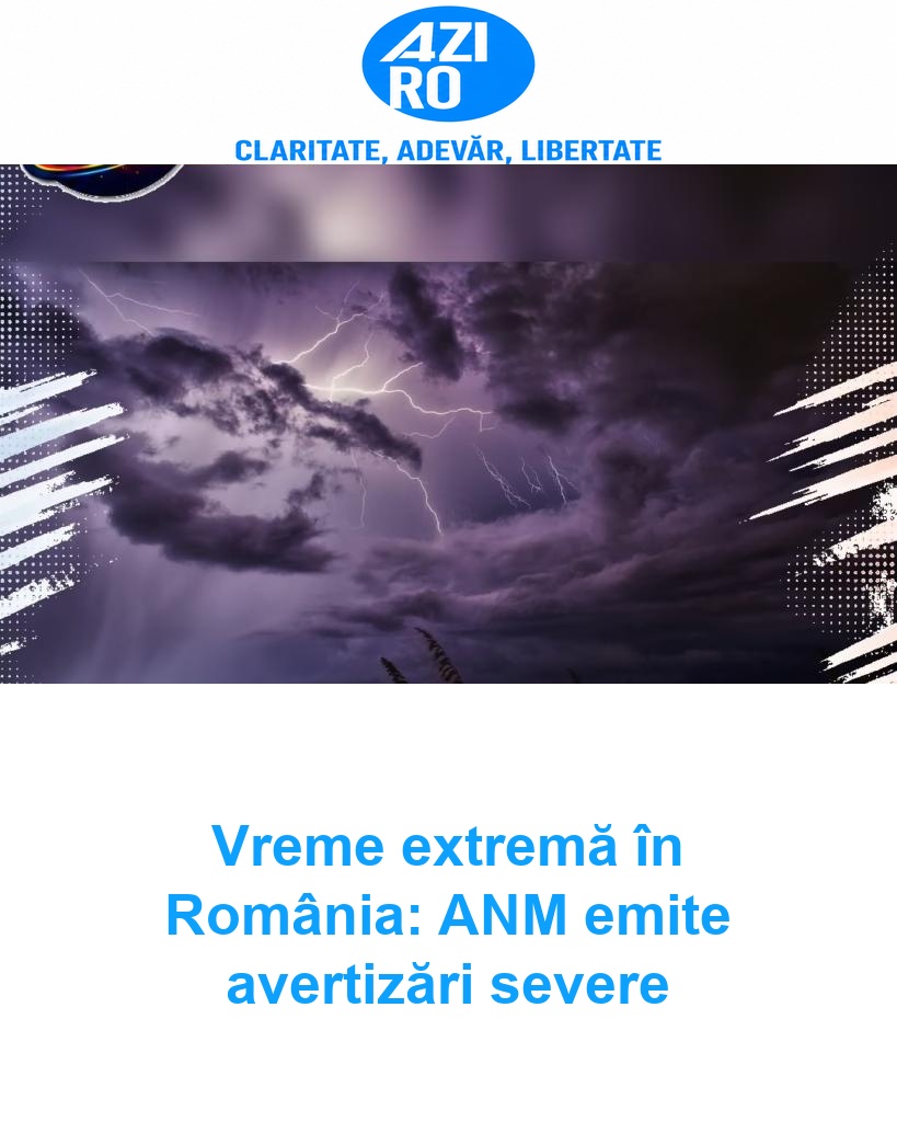 Vreme extremă în România: ANM emite avertizări severe