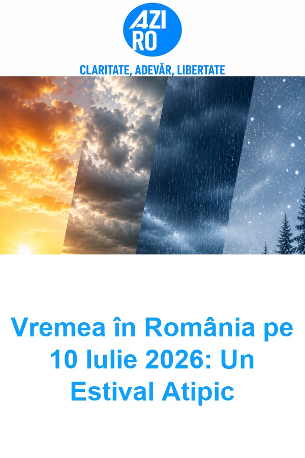 Vremea în România pe 10 Iulie 2026: Un Estival Atipic