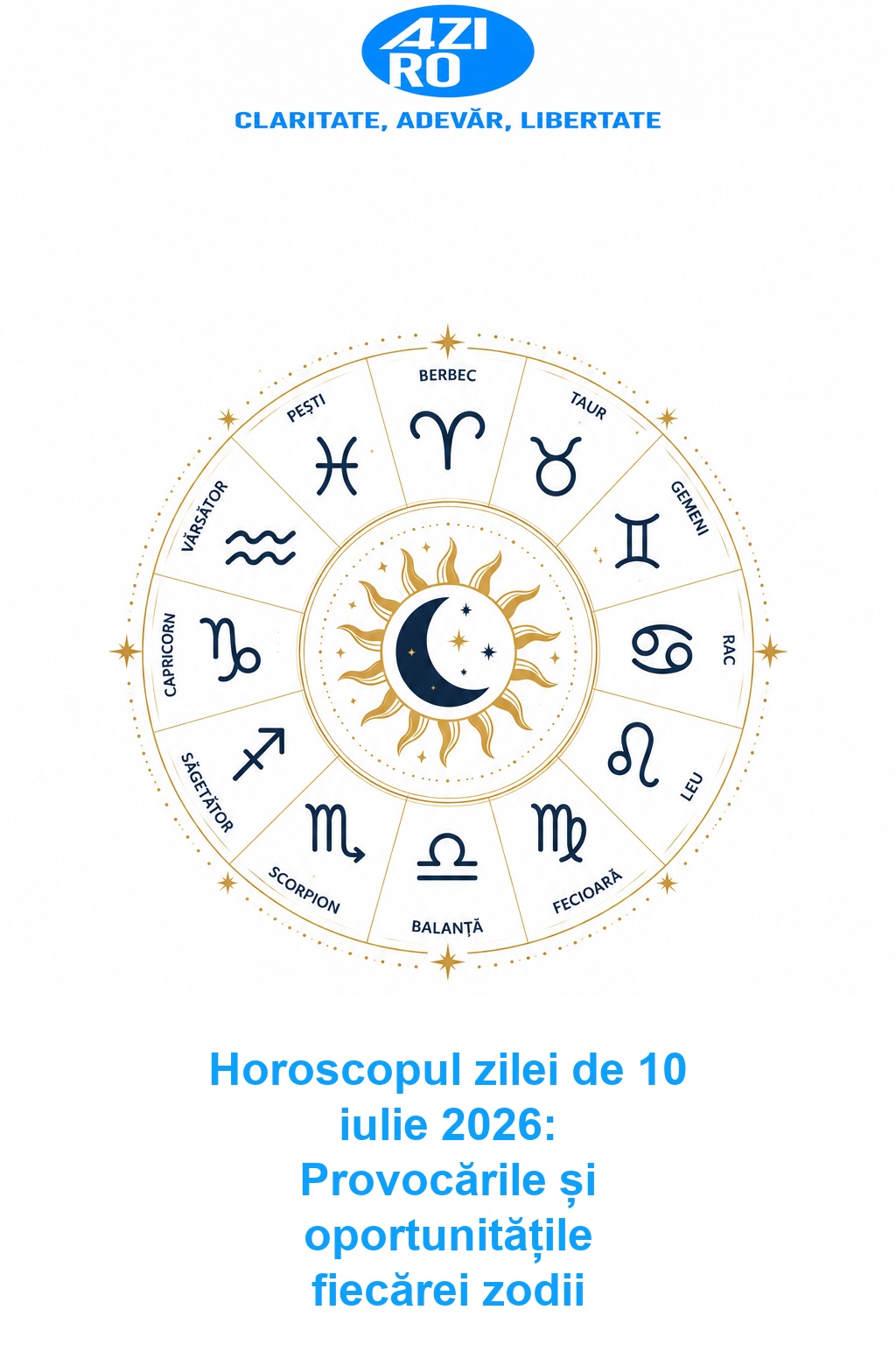 Horoscopul zilei de 10 iulie 2026: Provocările și oportunitățile fiecărei zodii
