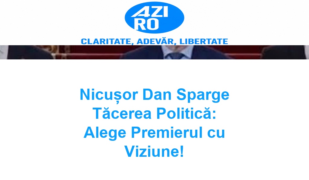 Nicușor Dan Sparge Tăcerea Politică: Alege Premierul cu Viziune!