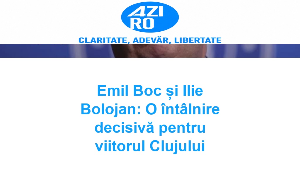 Emil Boc și Ilie Bolojan: O întâlnire decisivă pentru viitorul Clujului