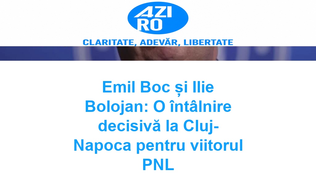 Emil Boc și Ilie Bolojan: O întâlnire decisivă la Cluj-Napoca pentru viitorul PNL