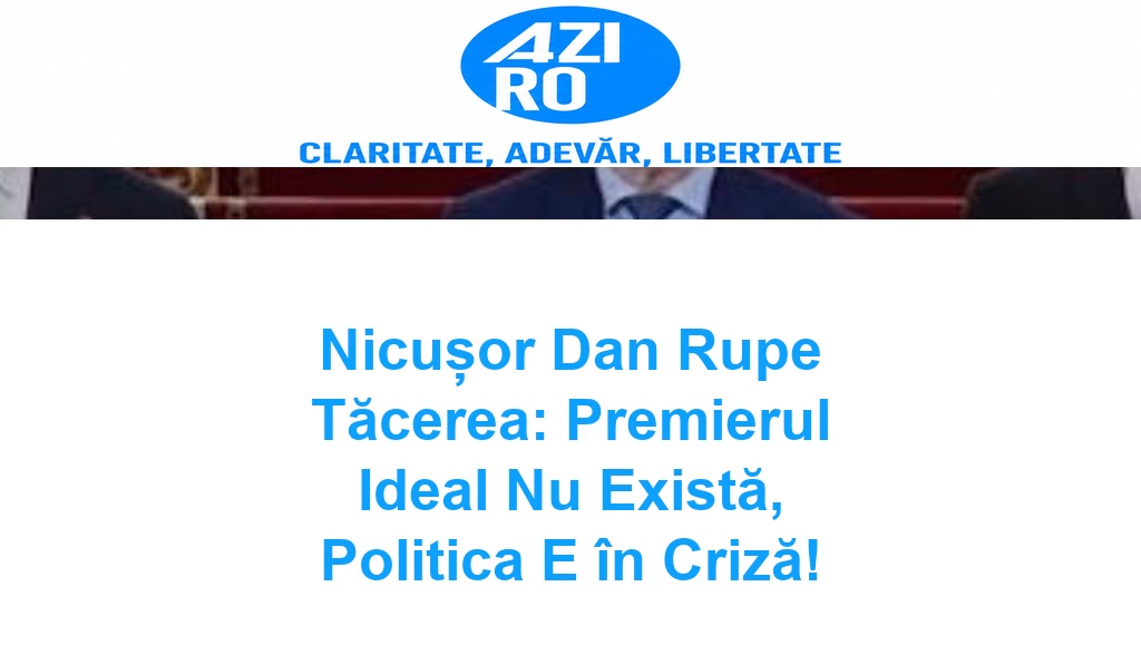 Nicușor Dan Rupe Tăcerea: Premierul Ideal Nu Există, Politica E în Criză!