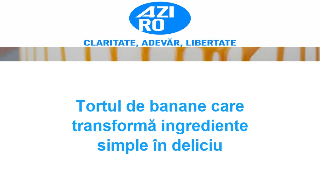 Tortul de banane care transformă ingrediente simple în deliciu