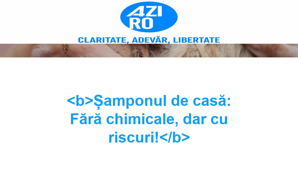 <b>Șamponul de casă: Fără chimicale, dar cu riscuri!</b>