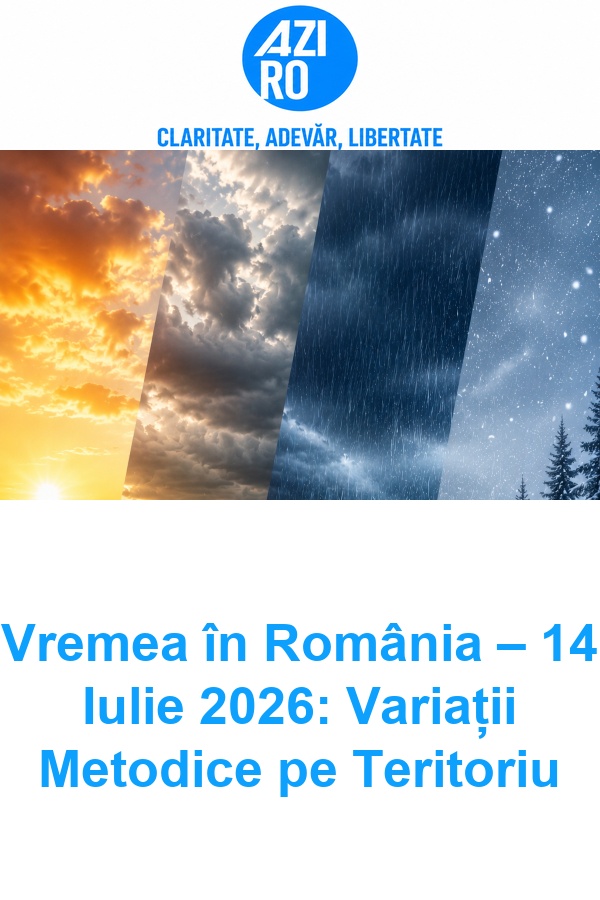 Vremea în România – 14 Iulie 2026: Variații Metodice pe Teritoriu