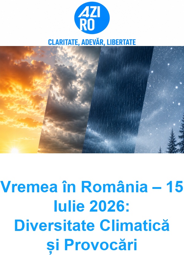 Vremea în România – 15 Iulie 2026: Diversitate Climatică și Provocări