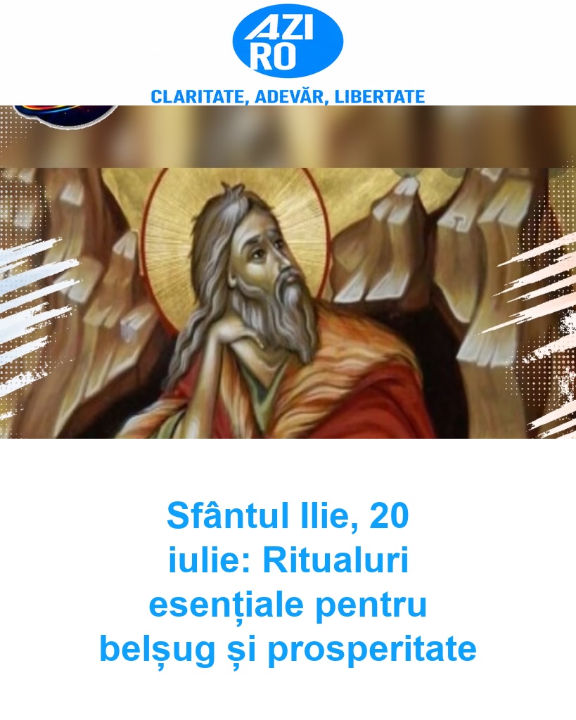 Sfântul Ilie, 20 iulie: Ritualuri esențiale pentru belșug și prosperitate