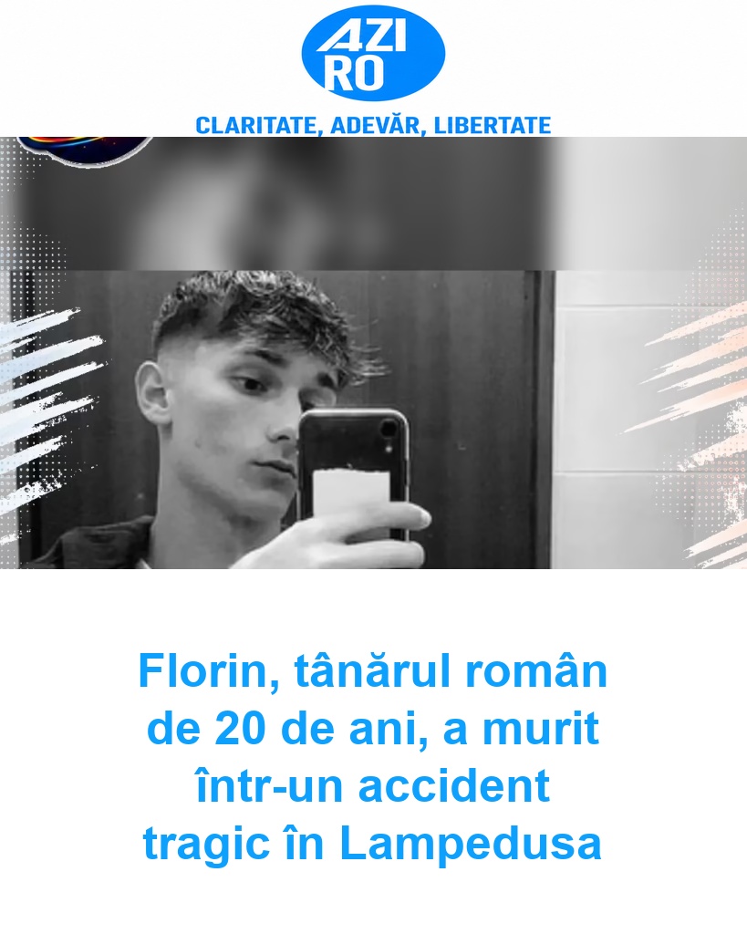 Florin, tânărul român de 20 de ani, a murit într-un accident tragic în Lampedusa