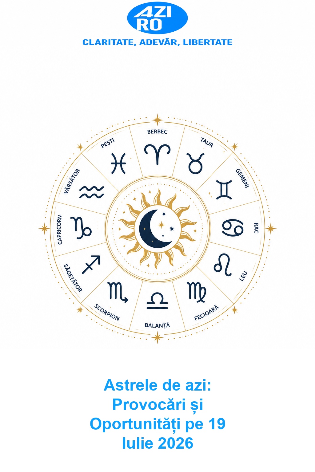 Astrele de azi: Provocări și Oportunități pe 19 Iulie 2026