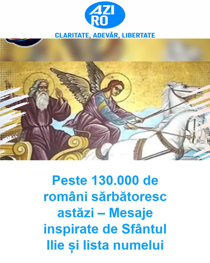 Peste 130.000 de români sărbătoresc astăzi – Mesaje inspirate de Sfântul Ilie și lista numelui