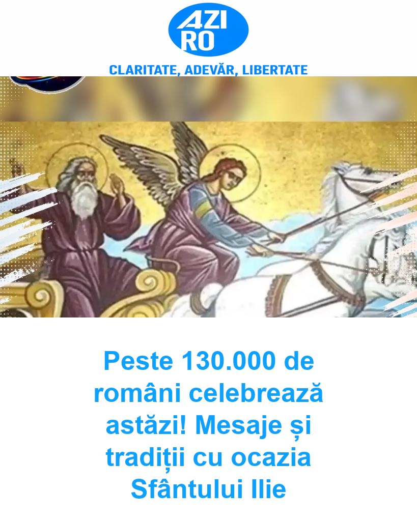 Peste 130.000 de români celebrează astăzi! Mesaje și tradiții cu ocazia Sfântului Ilie