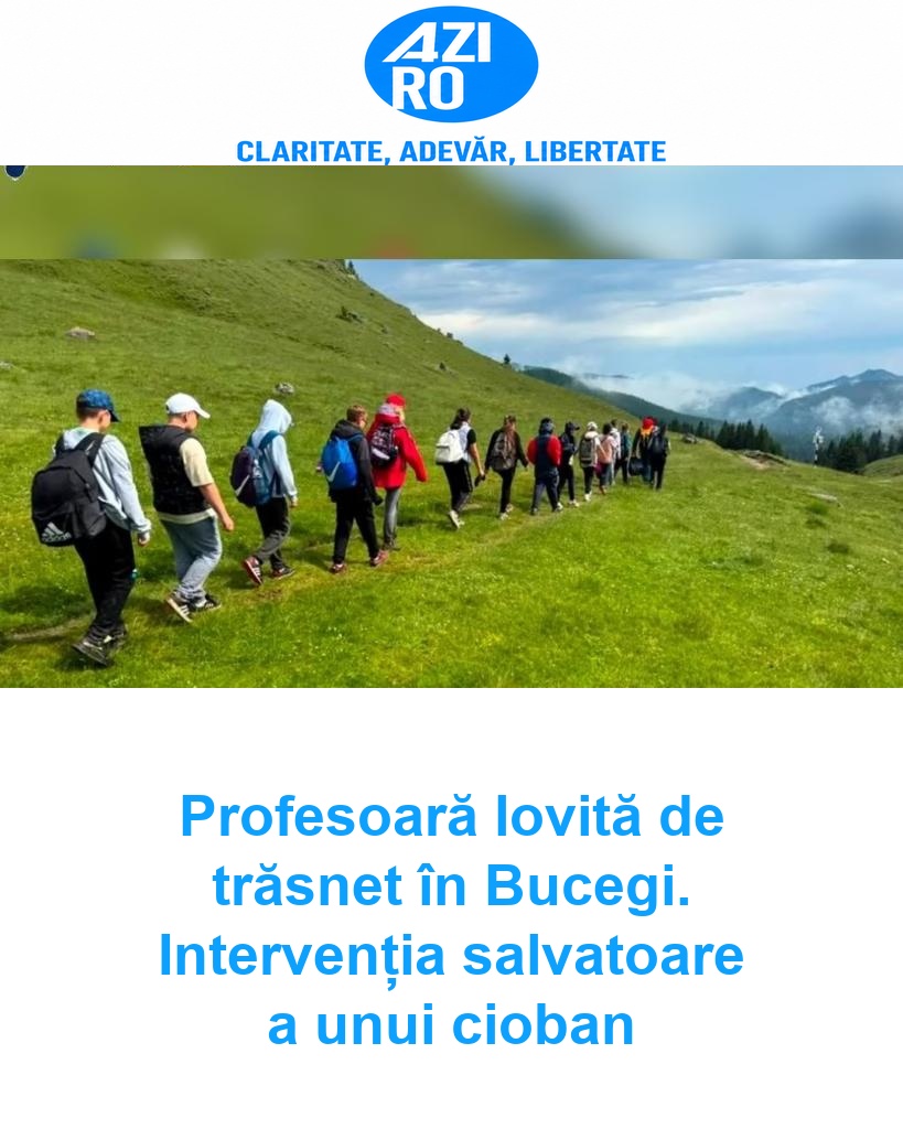 Profesoară lovită de trăsnet în Bucegi. Intervenția salvatoare a unui cioban