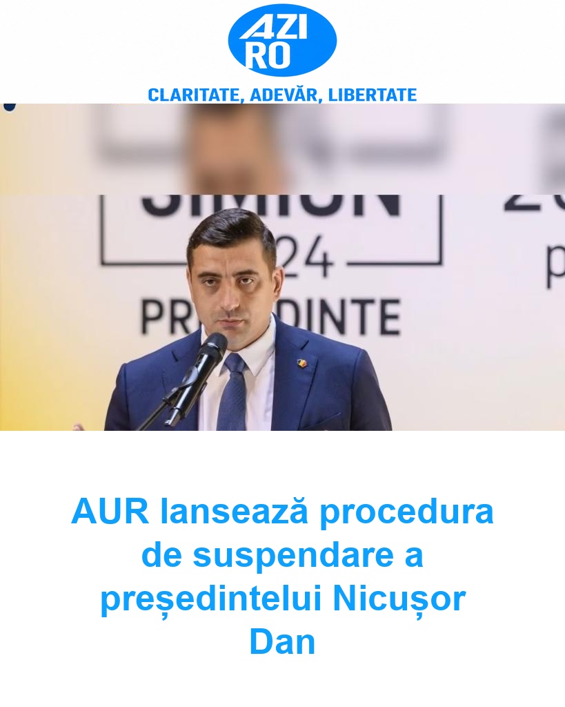 AUR lansează procedura de suspendare a președintelui Nicușor Dan