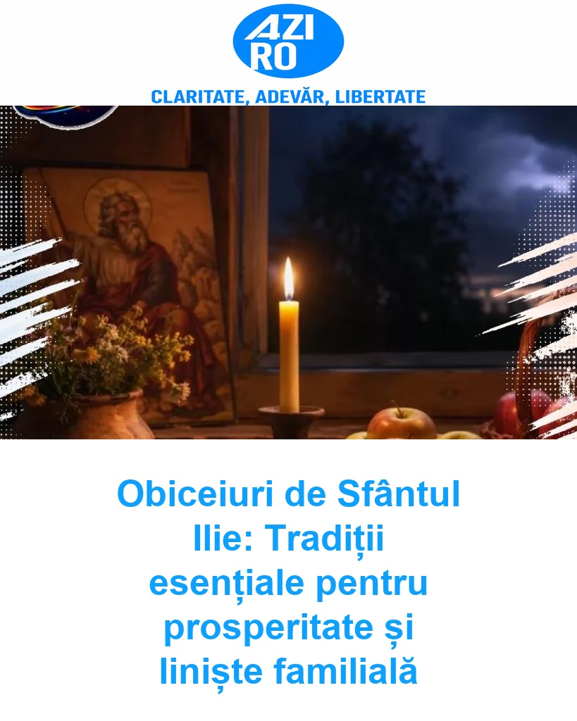 Obiceiuri de Sfântul Ilie: Tradiții esențiale pentru prosperitate și liniște familială