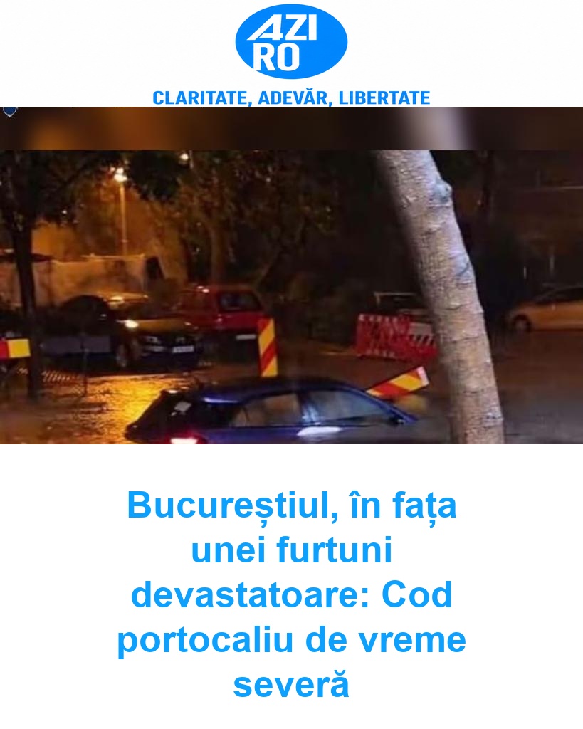 Bucureștiul, în fața unei furtuni devastatoare: Cod portocaliu de vreme severă