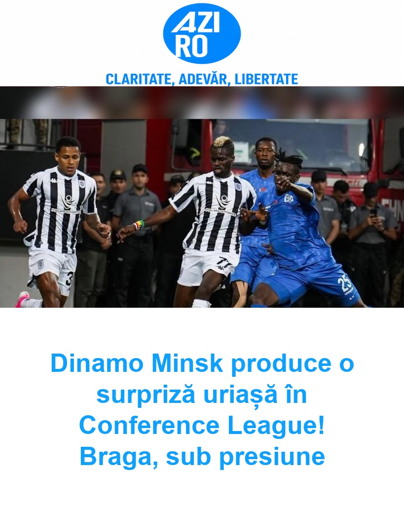 Dinamo Minsk produce o surpriză uriașă în Conference League! Braga, sub presiune